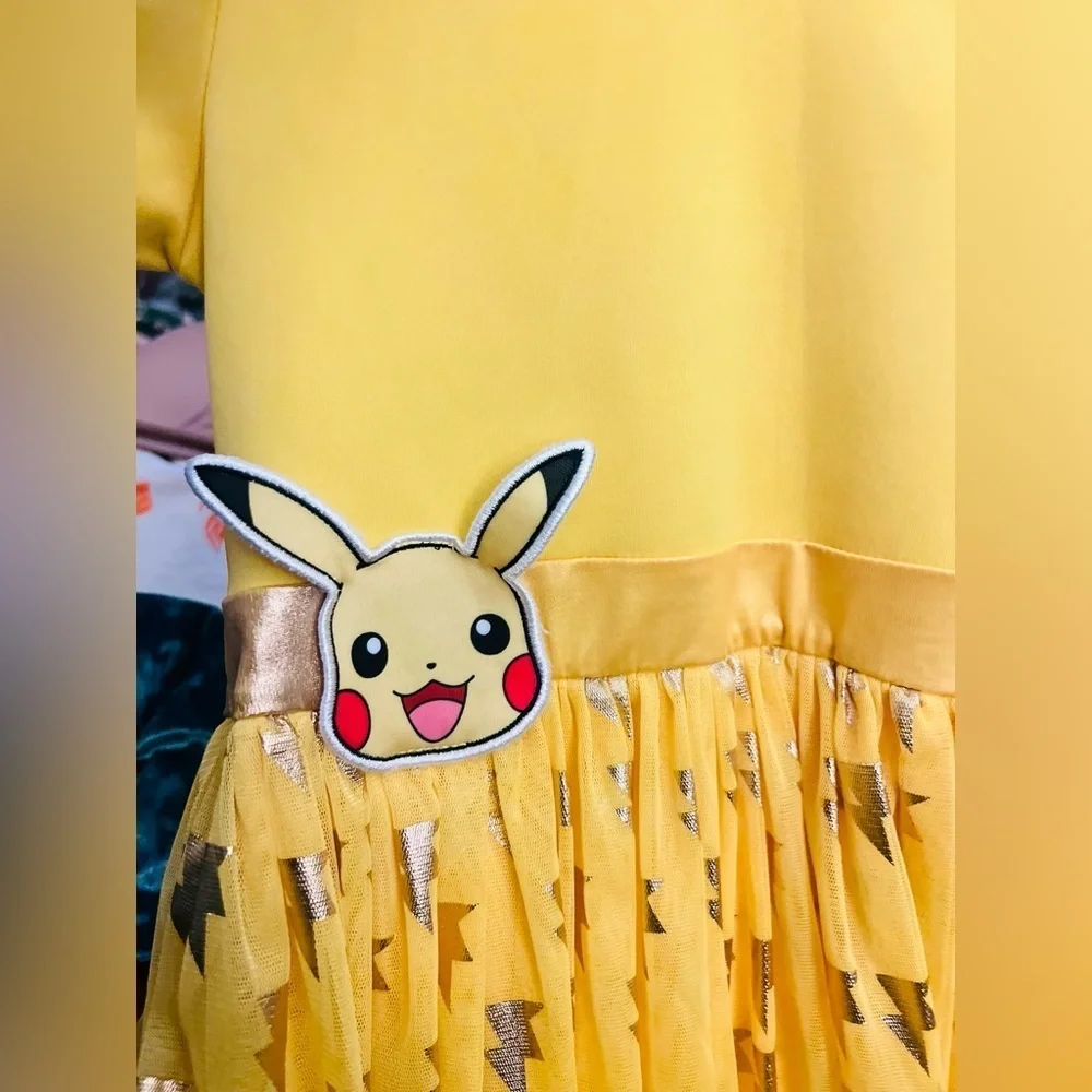 Pokemon girls Pikachu Dress Hoodie Tutu Costume 10/12 size large